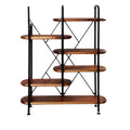 Moderne houten boekenkast met metalen frame