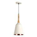Hanglamp met houten accent en gouden binnenkant